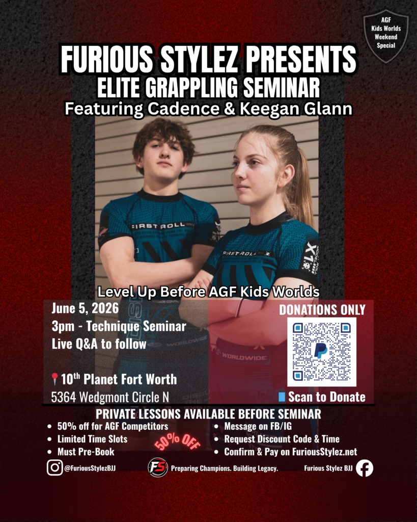 Furious Stylez presents Cadence & Keegan Glann's AGF Kids Worlds Seminar on June 5, 2026